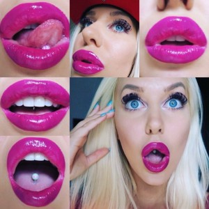Create meme: bright lipstick