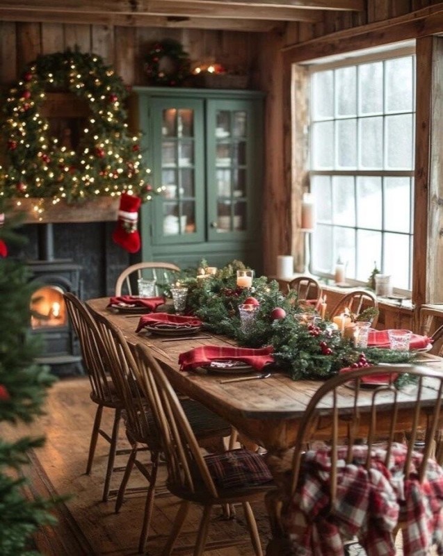 Create meme: New Year's interiors, New Year's decor of the dining room, Christmas decor