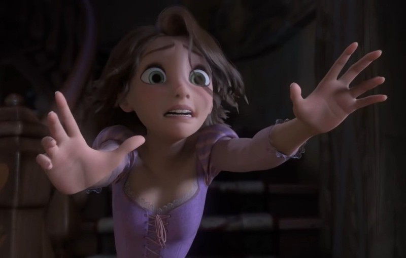 Create meme: Rapunzel , Rapunzel with short hair, Rapunzel with dark hair