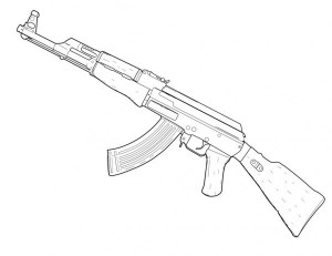 Создать мем: автомат калашникова ак-47 рисунок карандашом, рисунки карандашом автоматы, рисунок автомата ак-47 карандашом