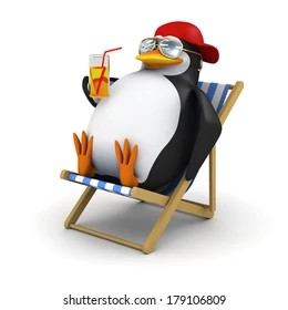 Сердитый пингвин на стуле