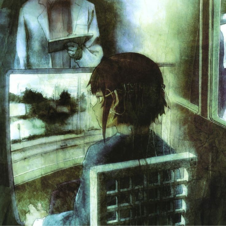 Create meme: experiments lane / serial experiments lain, anime experiments lane, figure 