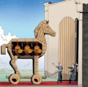 Создать мем: конь троянский, площадка, trojan horse