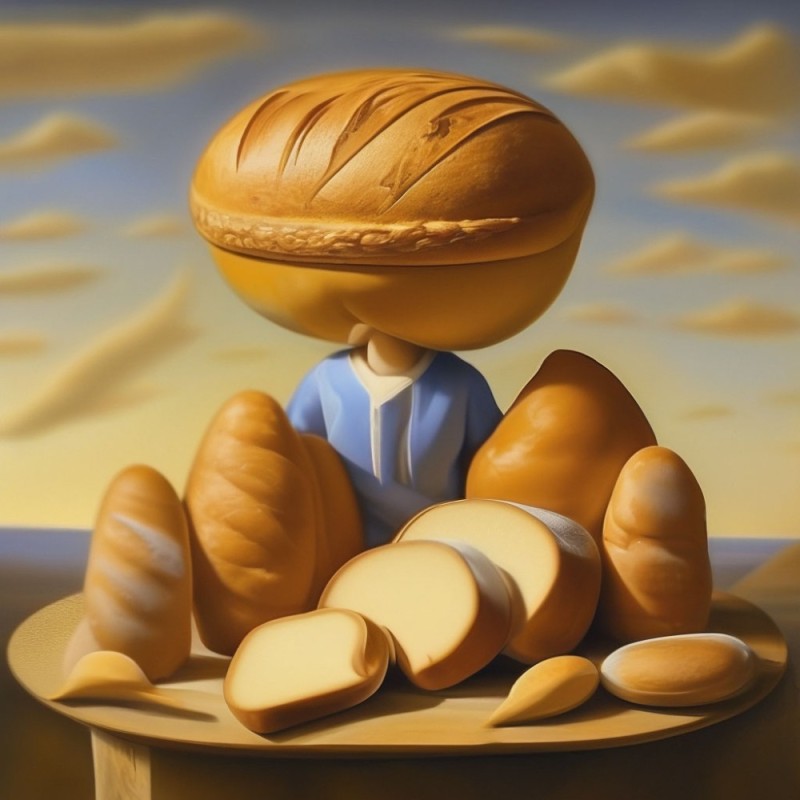 Create meme: the bread around the head, bread , bakery products