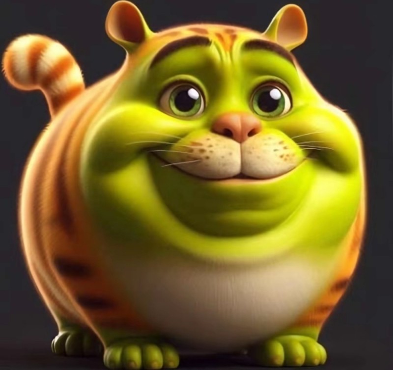 Create meme: The Shrek cat is fat, the cat from the cartoon is red, the cat from Shrek