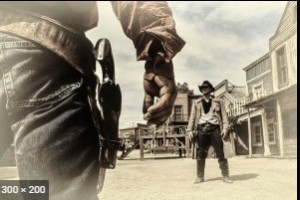 Create meme: cowboy duel, cowboy Western, the cowboy duel