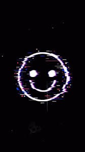 Create meme: glitch smiley face, neon smiley face, darkness