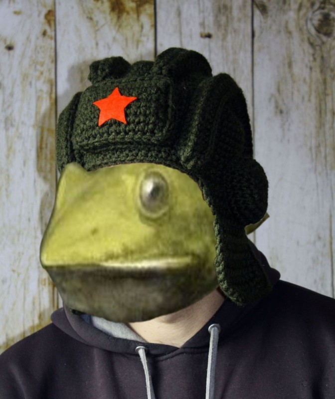 Create meme: tankman's helmet knitted hat, knitted tank headset, tankman's helmet