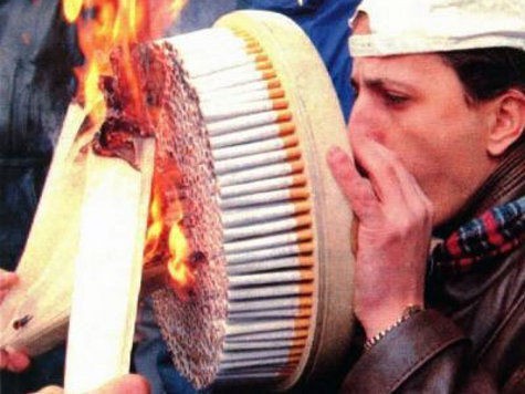 Create meme: Smoking kills, sergey dmitrievich, A lot of cigarettes in your mouth