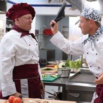 Create meme: the show kitchen , Senya and Fedya from the TV series kitchen, kitchen TV series fedya