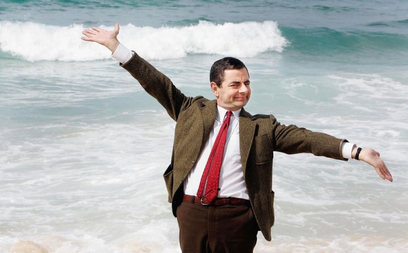 Create meme: funny memes , Rowan Atkinson , Mr. Bean is happy