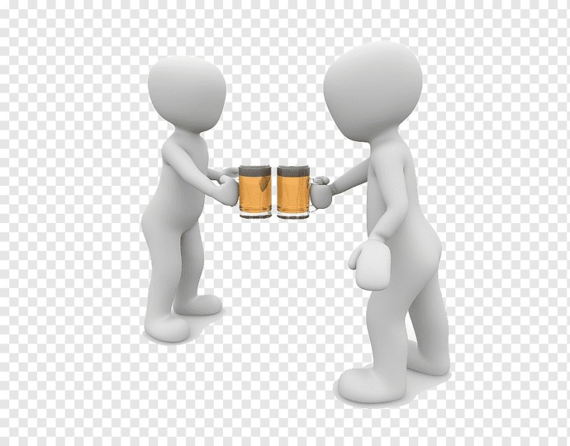 Create meme: The man with the beer, two white figures, The man drinks beer