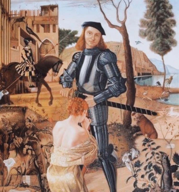 Create meme: Vittore Carpaccio portrait of a knight, Vittore Carpaccio the young knight, You have armor