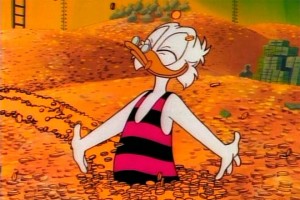 Create meme: uncle Scrooge, Scrooge McDuck meme, Scrooge McDuck in gold