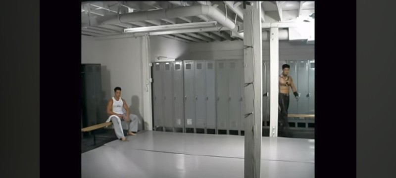 Create meme: gym gachi rocking chair, gym gachimuchi rocking chair, Van Darkholm and Mark Wolf in the locker room