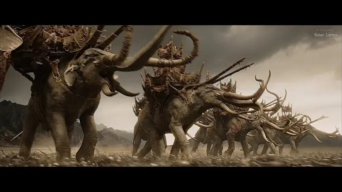 Create meme: The Lord of the rings battle, the Lord of the rings , elephants from the lord of the rings