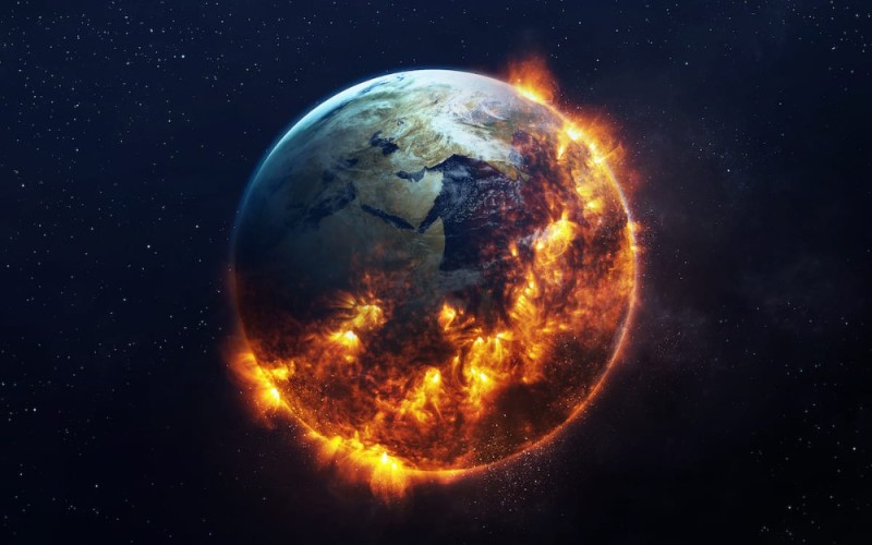 Create meme: the end of the world 2021, burning earth, the end of the world 