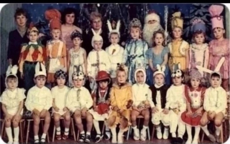 Create meme: Soviet New Year costumes, New Year's matinee of the USSR, kindergartens in the USSR