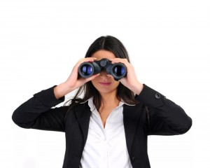 Create meme: looking through binoculars, man with binoculars, woman