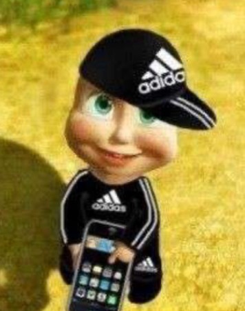 Create meme: the characters in the Adidas, cartoon characters in adidas, Masha in Adidas