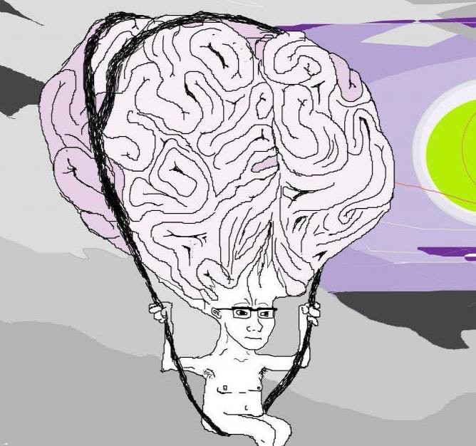 Create meme: big brain, brain meme, people without a brain 