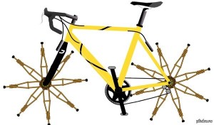 Создать мем: велосипед bird bicycles, specialized crux, рисунок велосипеда желтый