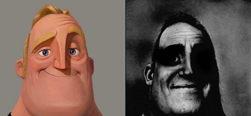 Create meme: the faces of Mr. Exceptional meme, Mr. exceptional creepy faces, mr. incredible meme