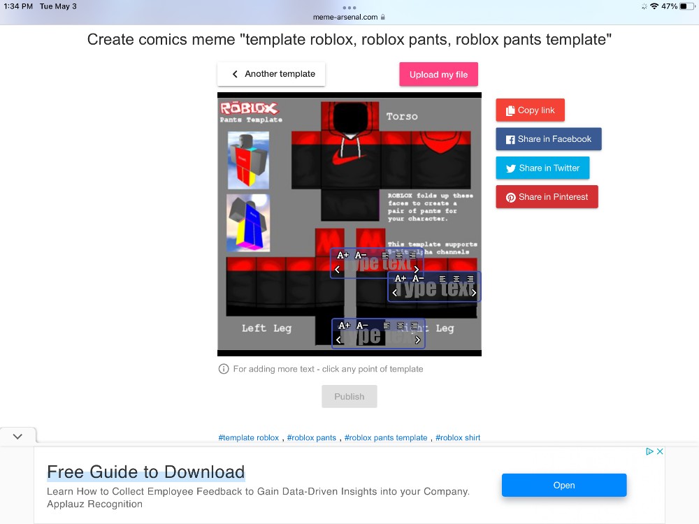 Create meme roblox template, roblox pants template, clothes get -  Pictures 