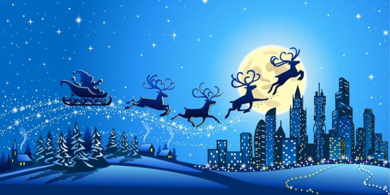 Create meme: santa's reindeer, New Year's banner, cards happy new year