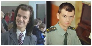 Create meme: people before and after the army, with cabbage but not red, memes Nikita