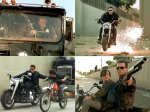 Создать мем: terminator, мотоцикл, Тэрмінатар