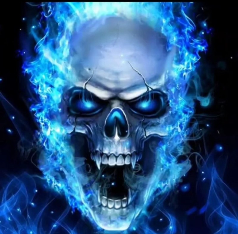 Create meme: cool skulls, skull in blue flames, skull 