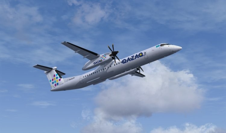 Создать мем: казах эйр, dash 8 q400 qazaq air, казак эйр