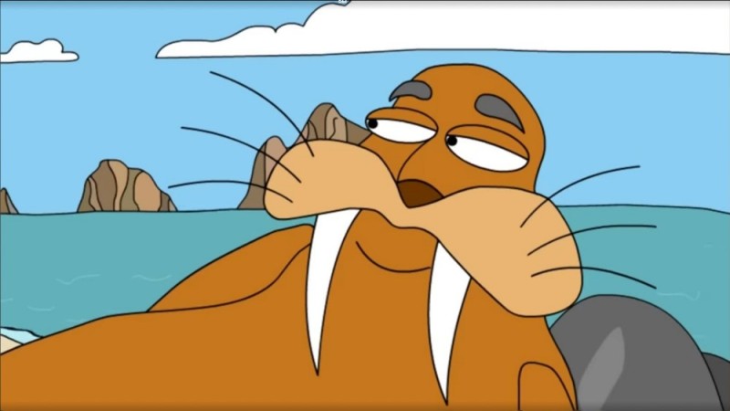 Create meme: the walrus whale, stupid, the walrus from the cartoon, walrus 