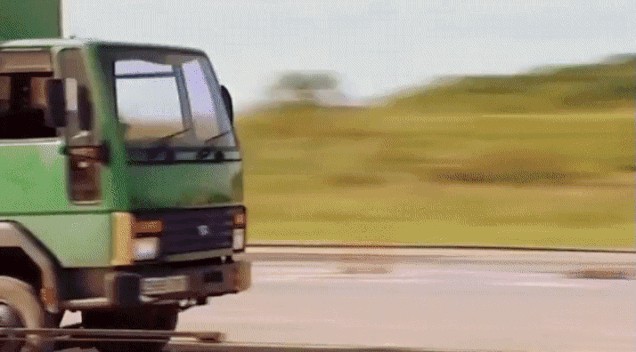 Create meme: gif truck, A truck goes into a gif post, green truck