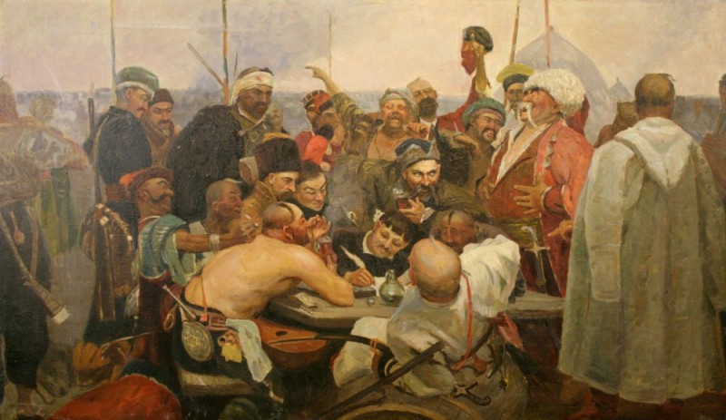 Create meme: Ilya Yefimovich Repin Zaporozhtzi write a letter to the Turkish Sultan, ilya yefimovich repin. zaporozhets, Ilya Repin Cossacks