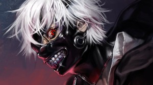 Create meme: Tokyo ghoul, the Kaneko Ken mask, Tokyo ghoul is 2048 by 1152