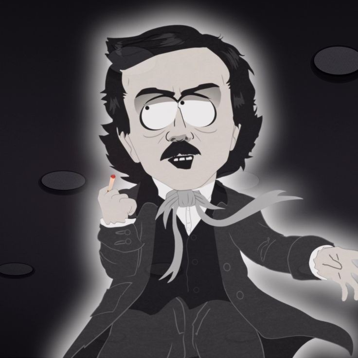 Create meme: South Park , edgar allan Poe portrait, edgar allan Poe