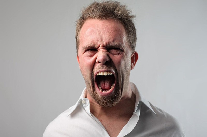 Create meme: anger , the man screams, human emotions anger