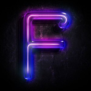 Create meme: neon, neon letter f, neon letters