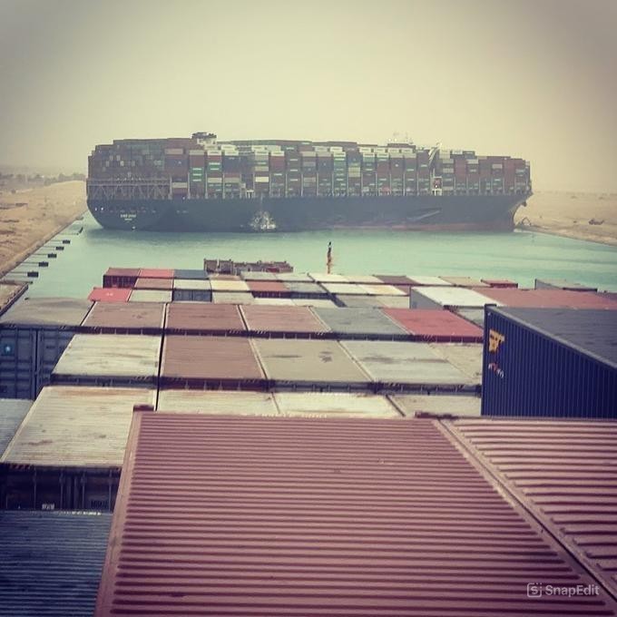 Create meme: container ship ever given in the Suez Canal, ever given a container ship, Evergreen container ship in the Suez Canal