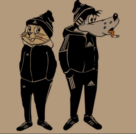 Create meme: Wolf wait a minute gopnik, wolf in Adidas, wolf from nu pogodi Gopnik