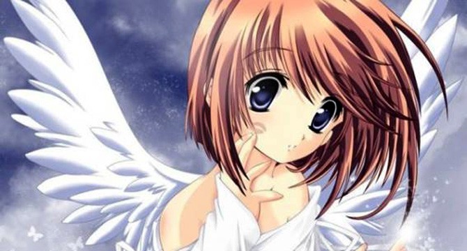 Create meme: anime girl, angel anime girl, angel anime