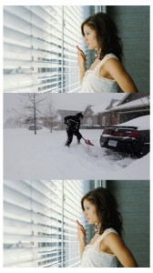Создать мем: девушка позирует, метель, snow