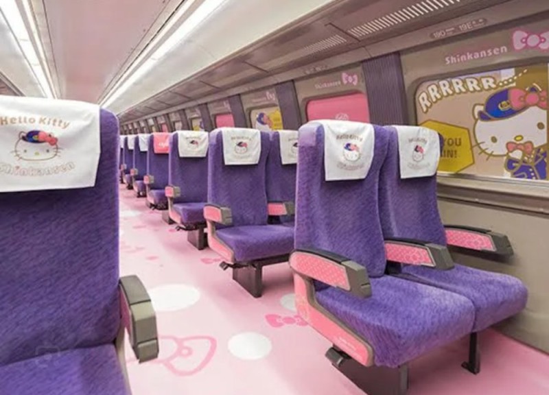 Create meme: Hello kitty train, hello kitty shinkansen, Hello Kitty train in Japan