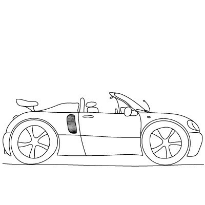 Create meme: cabriolet side view coloring, coloring cars, shelby cobra coloring book