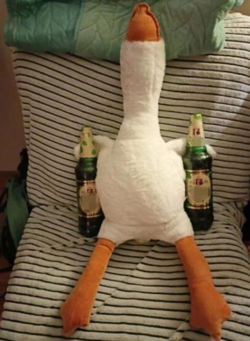 Create meme: soft toy goose, The soft goose is a big toy, big goose toy