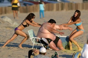 Create meme: the best jokes, fat people at the beach, on the beach