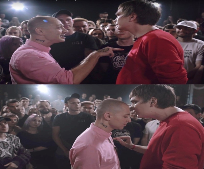 Create meme: rap battle oxymiron, oxxxymiron battle, versus battle oxymiron