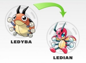 Создать мем: pokedex, evolution, ledyba